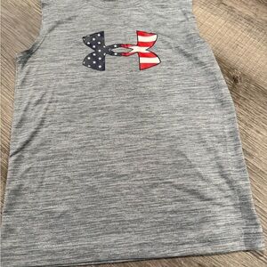 Under Armour Kids Gray Tank Top with Patriotic Logo